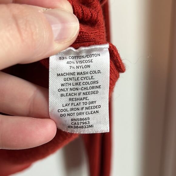 Abound Orange Ribbed Knit V-Neck Sweater - Picture 7 of 7